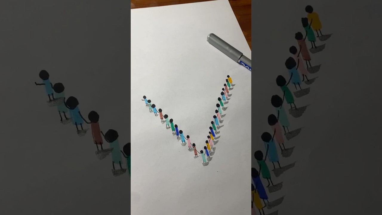 Easy 3D drawing 😇😃 
