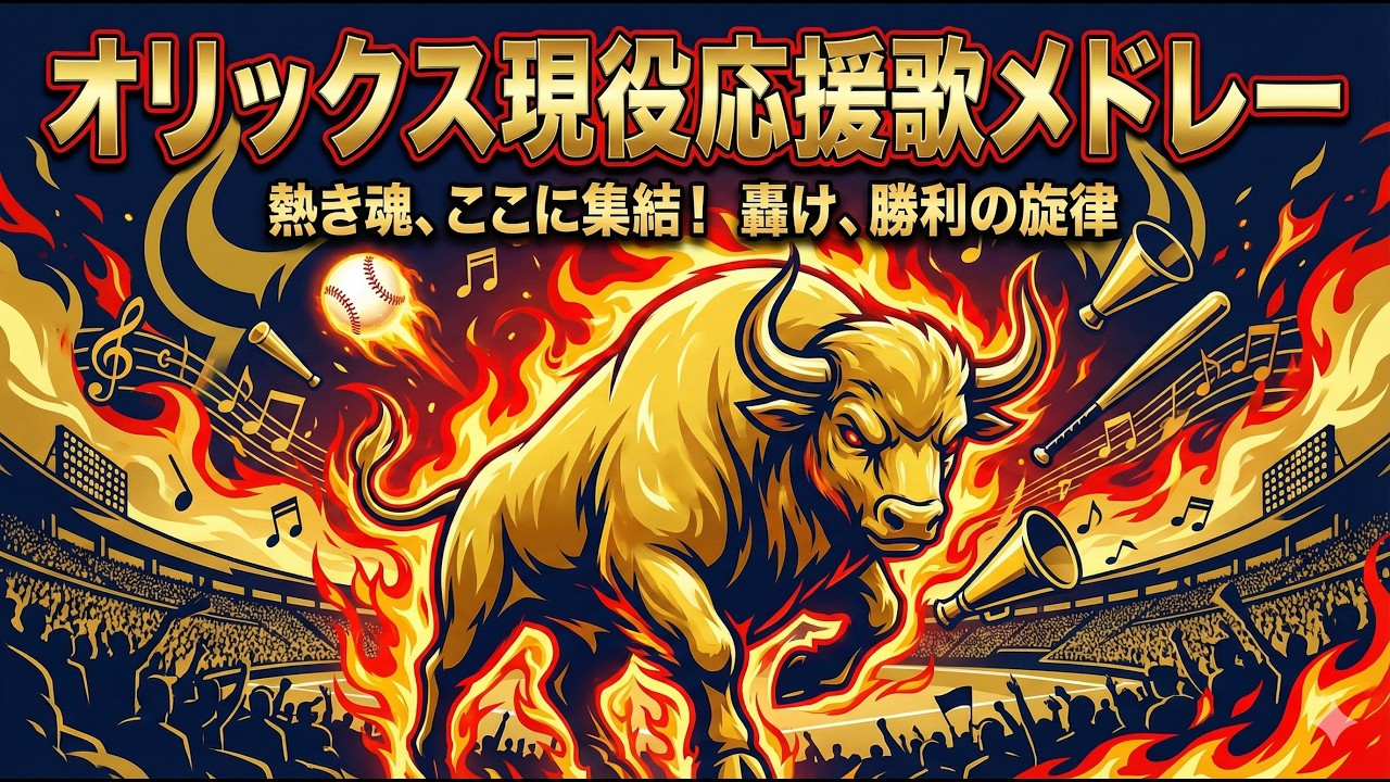 【聞き流し】オリックス現役応援歌メドレー#応援歌 #オリックスバファローズ#作業用bgm #聞き流し #睡眠用bgm