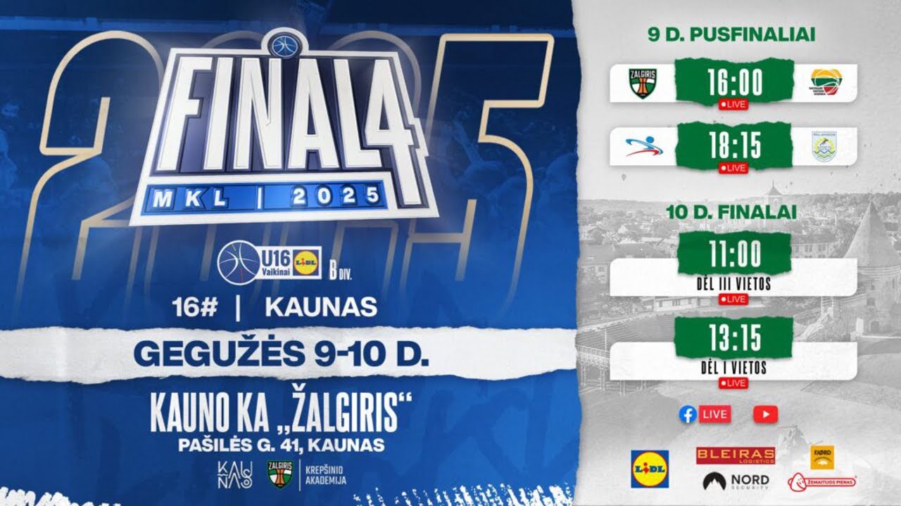 U16 vaikinų B div. finalas: Kauno KA „Žalgiris“ III – Panevėžio SC II-NTA „21 amžius“