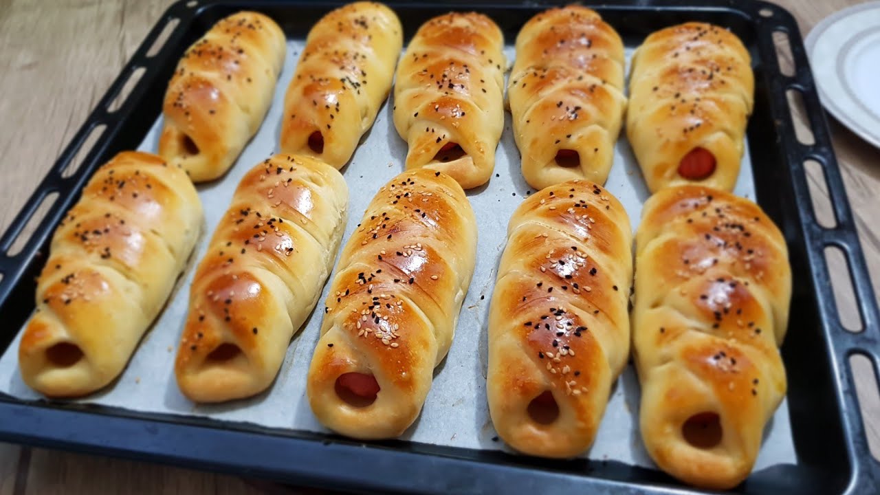Домашние булочки с сосисками / 😋😋