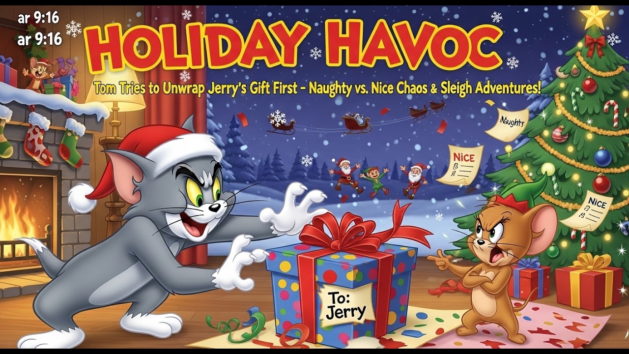 HOLIDAY HAVOC WITH TOM & JERRY | CHRISTMAS GIFT CHAOS AND SANTA’S SLEIGH ADVENTURE |HASHOO BABA FRC