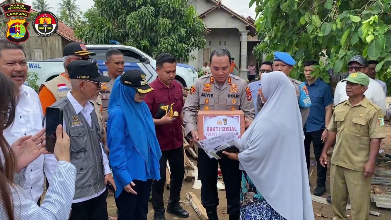 Kapolres Pesawaran Paduli, Kunjungi Warga Terdampak Musibah Angin Puting Beliung