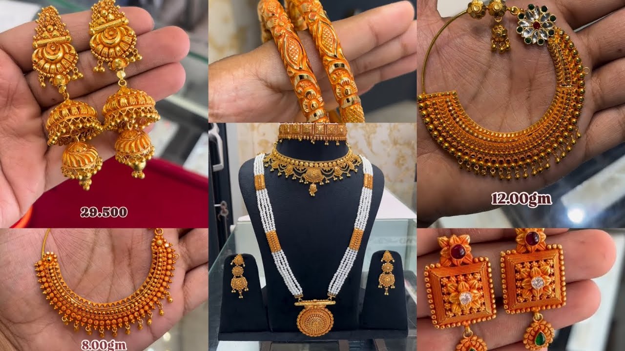 2025 New latest gold jewellery designs collection #goldnecklace #goldnath #goldearrings #goldbangles