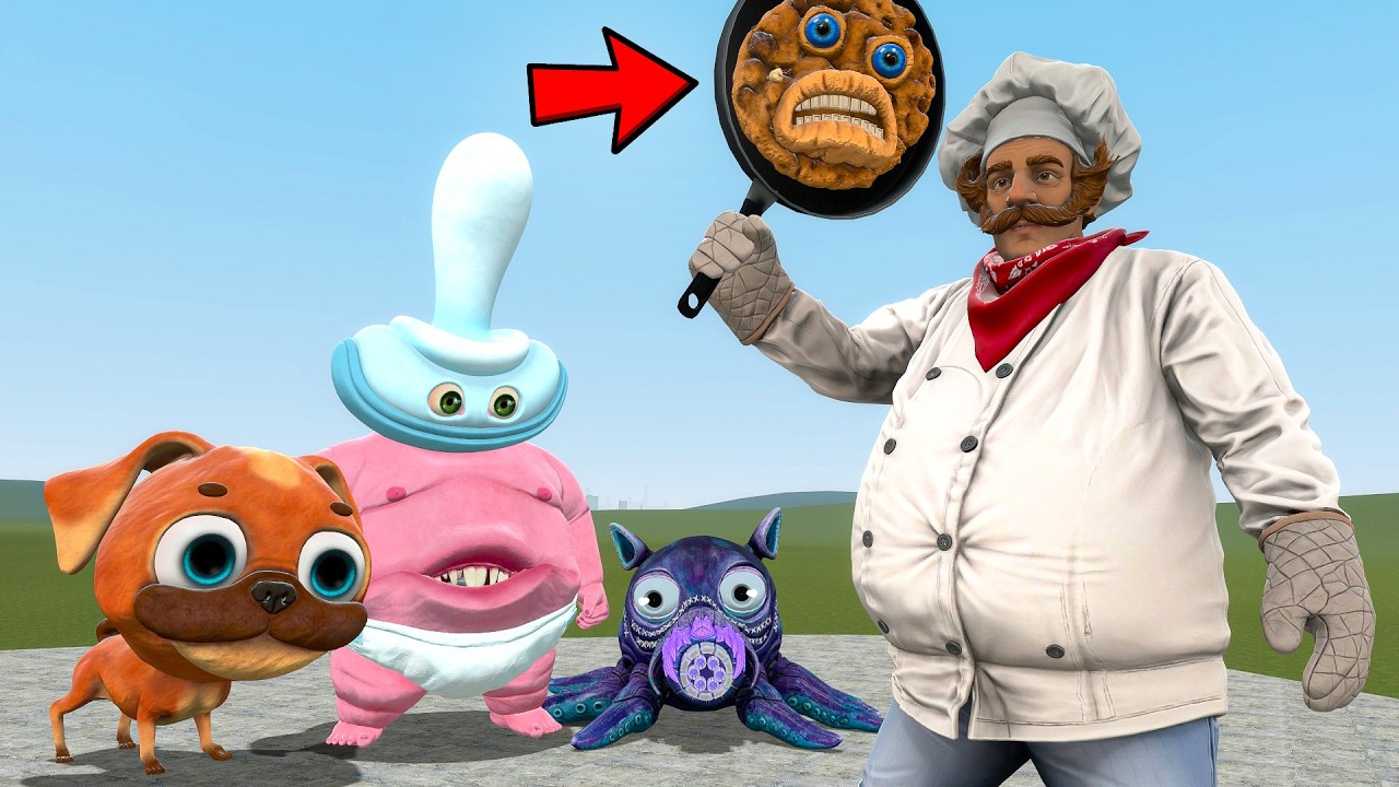 OMELETTE MAN vs ALL MONSTERS FROM DARK PALS THE 1ST FLOOR In Garry's Mod!