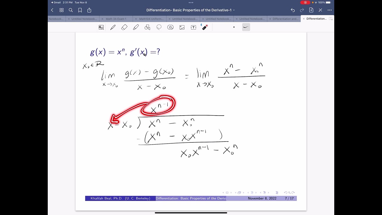 Basic Properties of the Derivative