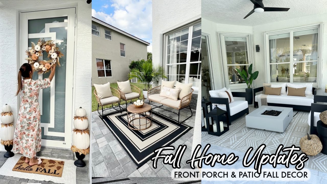 CLEAN & DECORATE WITH ME | NEUTRAL FALL OUTDOOR DECOR IDEAS | PORCH & PATIO UPDATES
