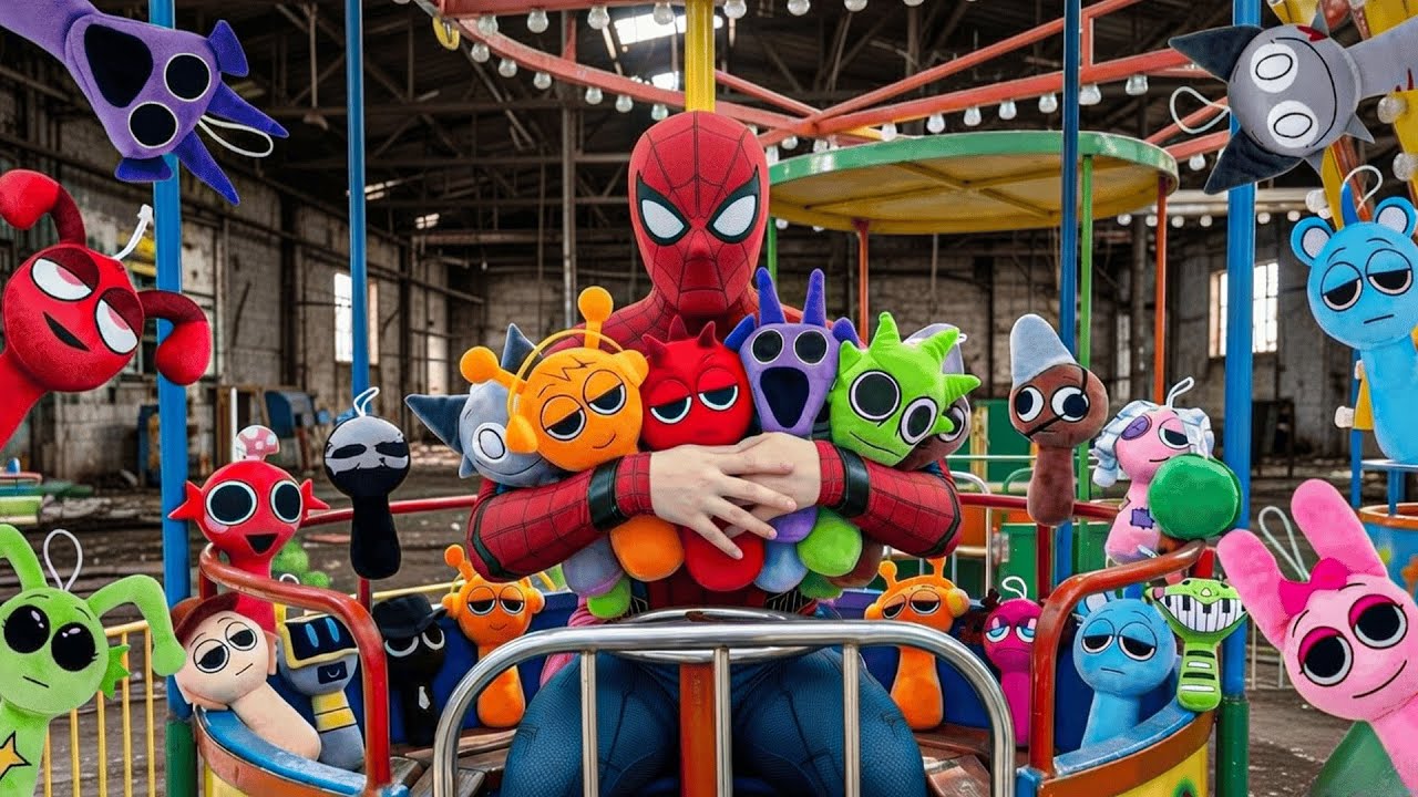 Spider Man is surrounded by sprunki