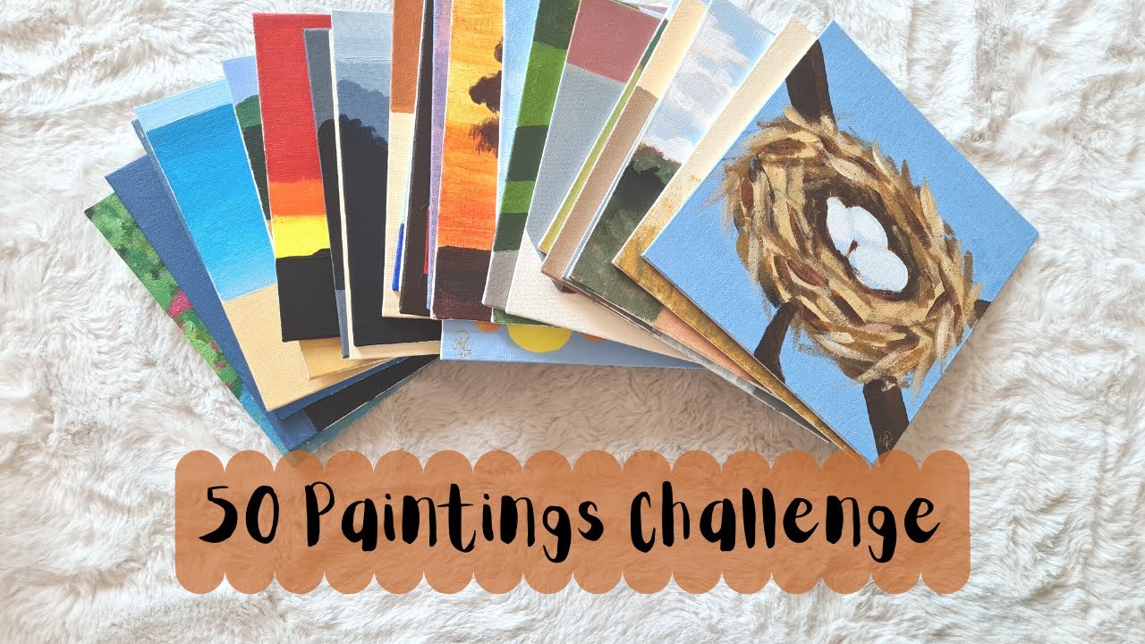 My 50 Paintings Challenge | Learn Acrylic Painting Techniques