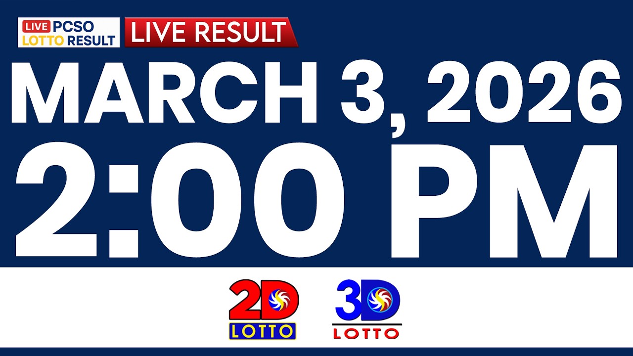 LIVE 2PM PCSO LOTTO RESULTS TODAY MARCH 3, 2026 | SWERTRES EZ2