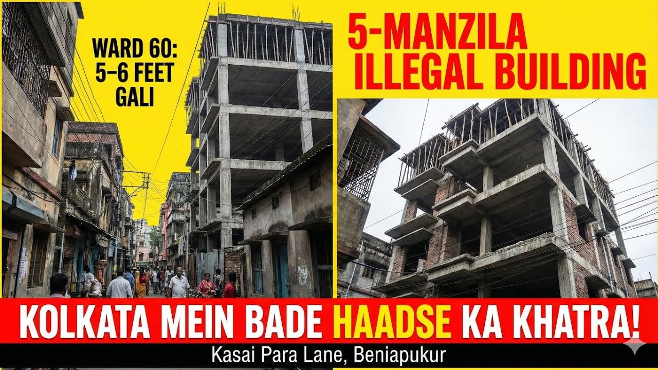 Another Illegal Construction in Park Circus &mdash; 5-Storey Building in 6-Feet Narrow Alley