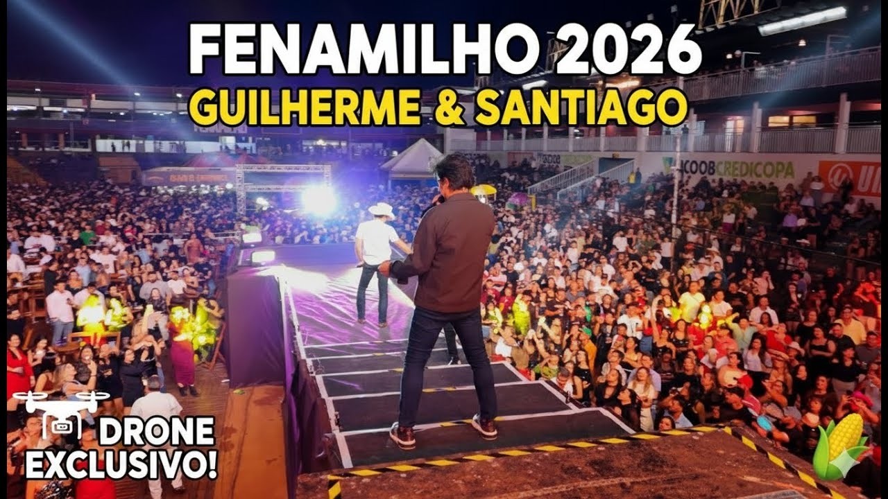 Abertura Fenamilho 2026: Show Guilherme e Santiago visto de Drone (DJI Mini 4 Pro)