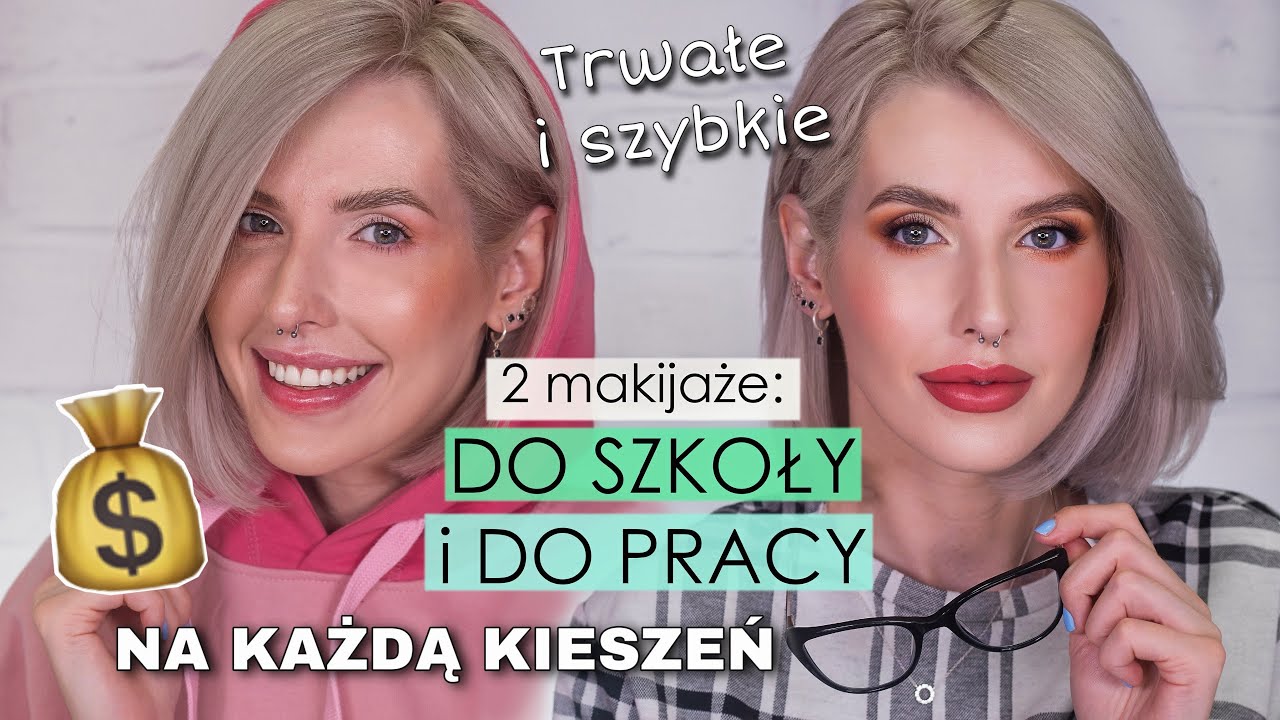 2 MAKIJAŻE: DO SZKOŁY i DO PRACY- Tylko TANIE kosmetyki!🤩