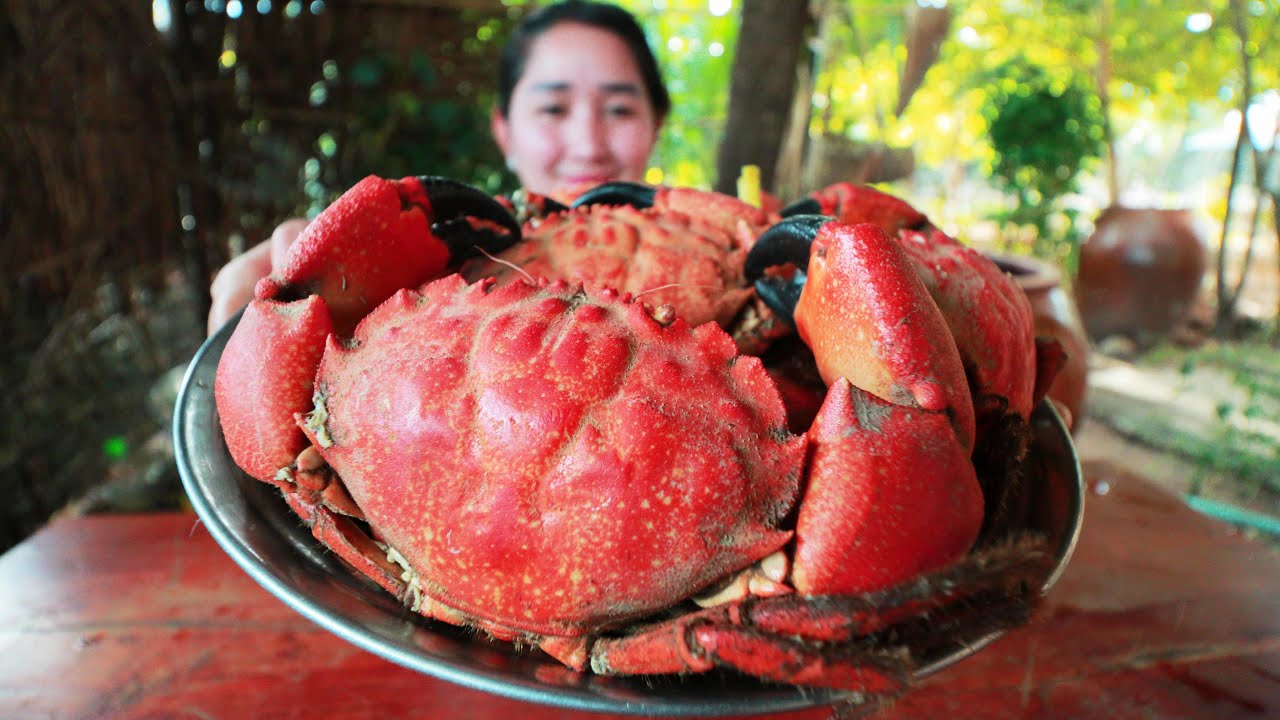 Rock Crab Cooking - Rock Crab Eating Tamarind Sauce - Cooking With Sros