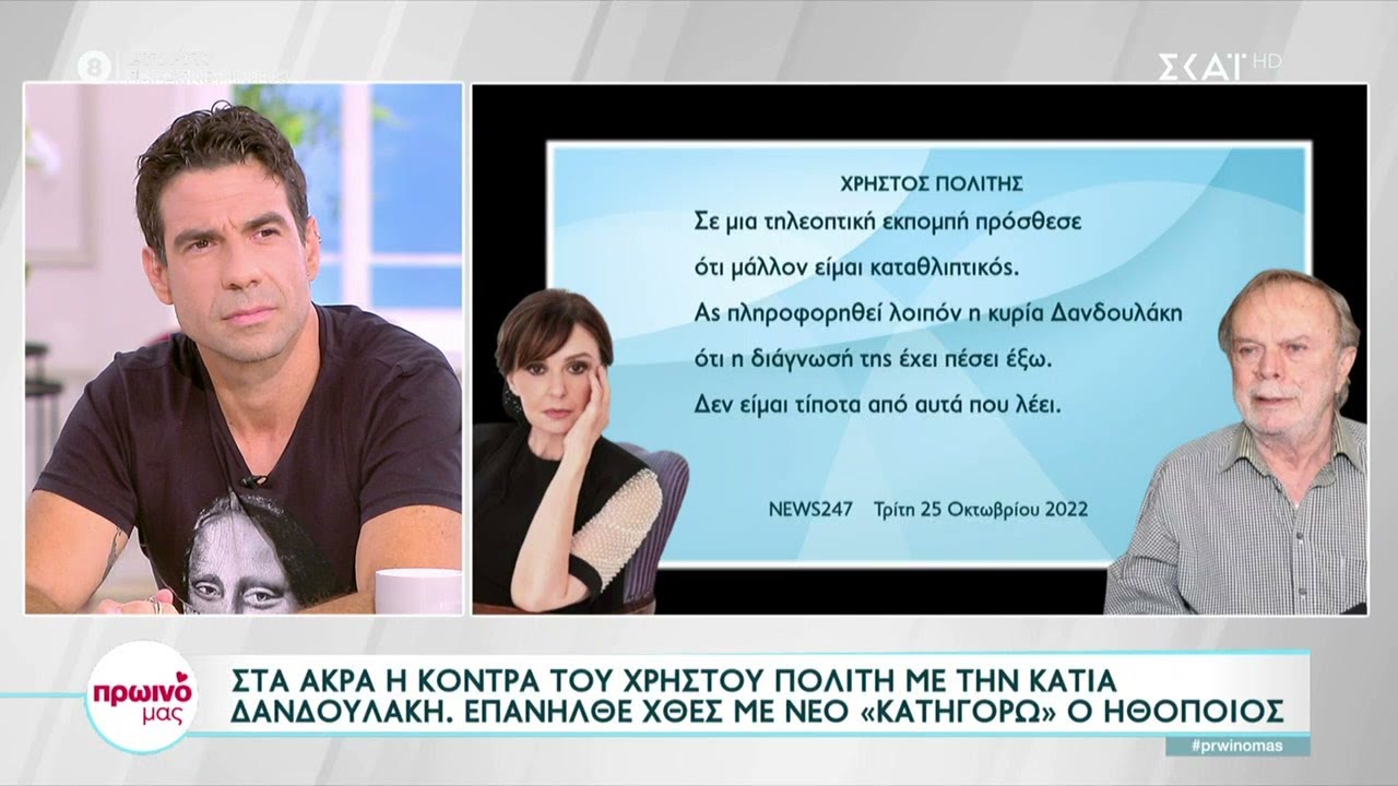 Στα άκρα η κόντρα του Χρήστου Πολίτη με την Κάτια Δανδουλάκη | Πρωινό μας | 26/10/2022
