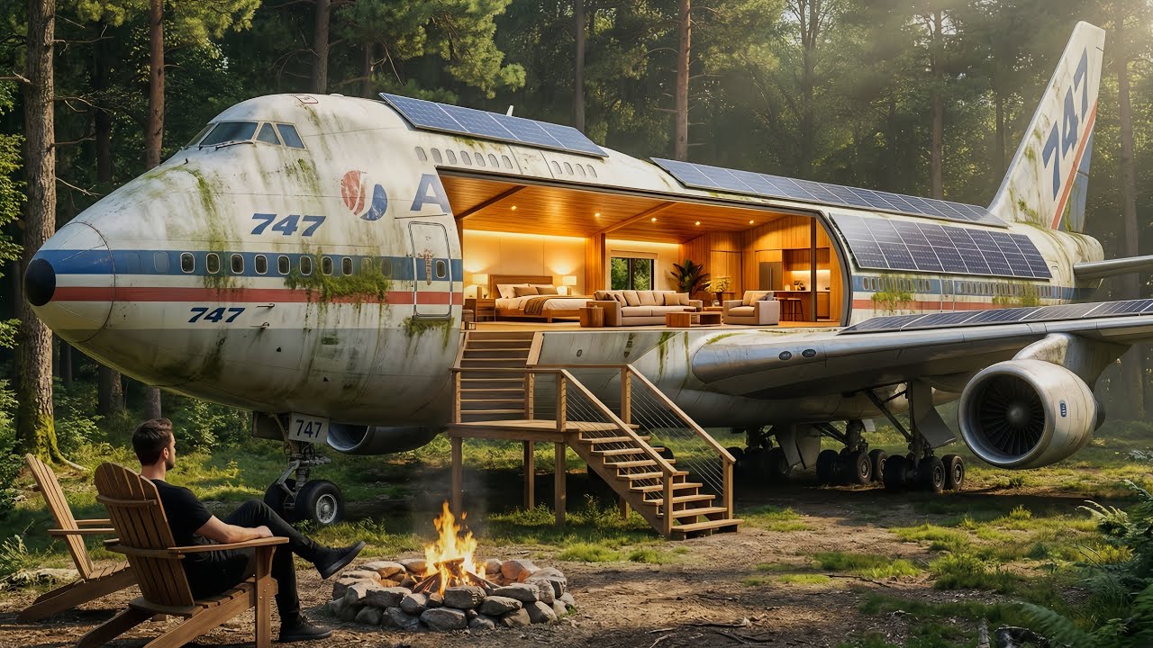 I Built a Secret House Inside a Boeing 747 (Full ASMR Process)