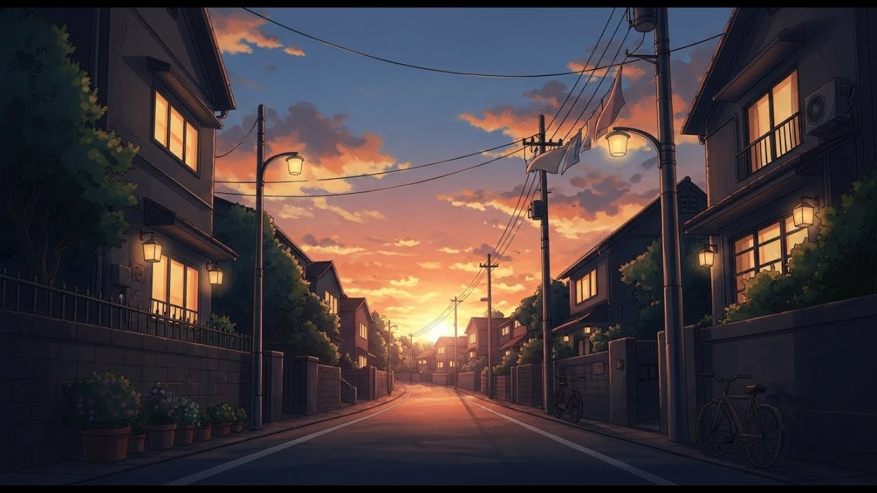A Long Walk Home at Sunset | Cozy Ghibli-Inspired Slow Life