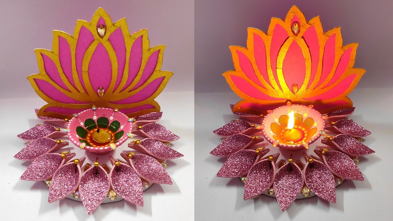 😍easy paper diya decoration/ diya decoration for school competition/beautiful diya decoration