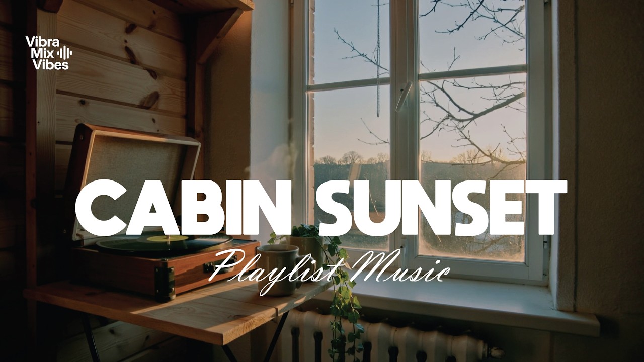 Lofi Indie Cabin Sunset | 🌅 Vinyl Evenings by the Window | Chill Music for Reflection & Slow Living