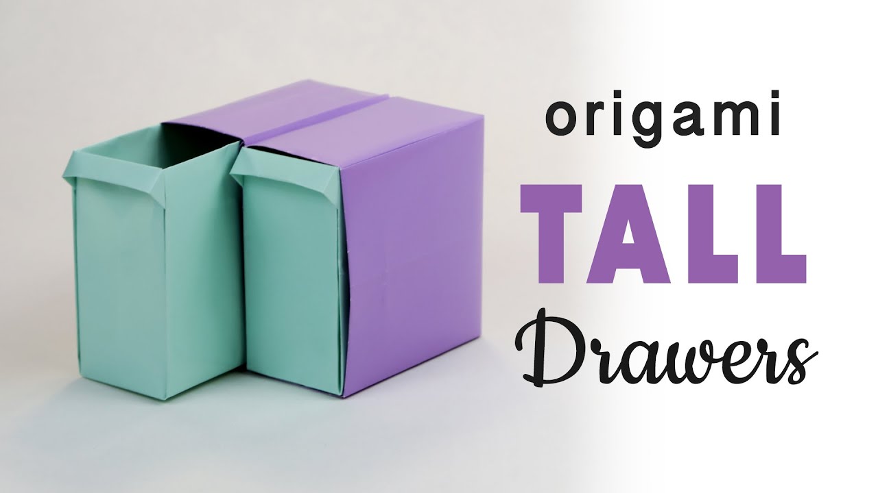Tall Origami Pull-Out Drawers Tutorial - DIY - Paper Kawaii