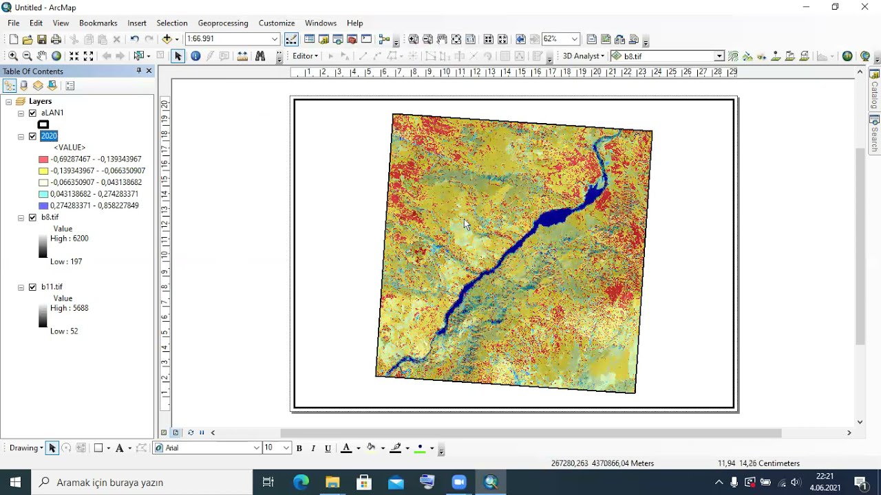 (NDVI- NDWI) ANALİZİ YAPMA