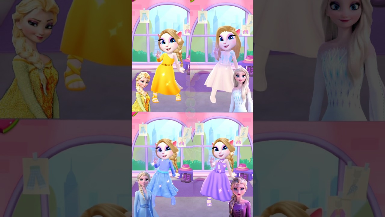 Frozen Elsa dress up my talking angela 2 #elsa #elsaedits #elsacosplay