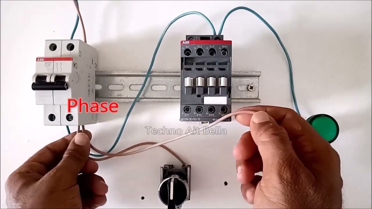 contacteur avec commutateur  شرح مبسط لتوصيل الكونتاكتور Contactor connection