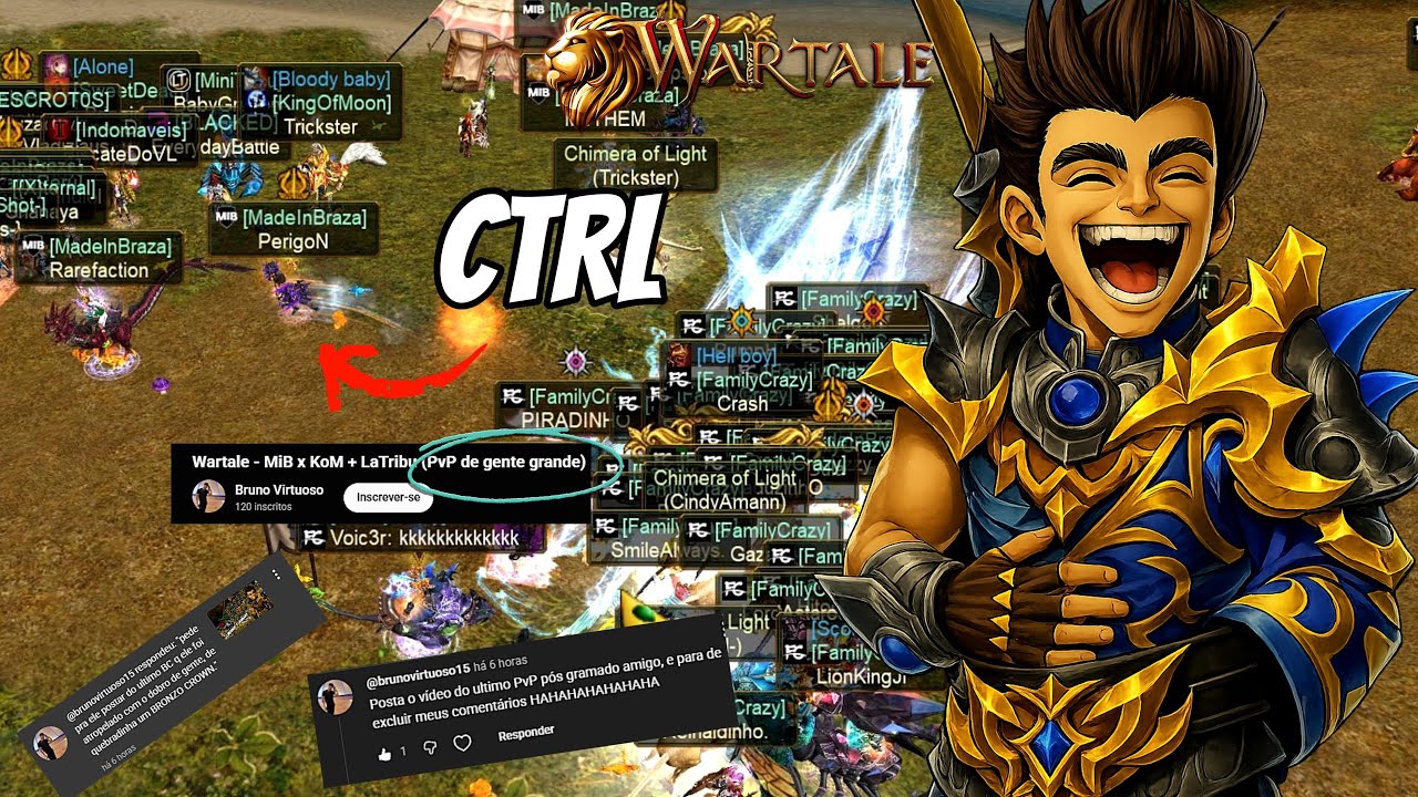 WARTALE - PVP DE GENTE GRANDE NA BANDEIRA ? - CTRL no amiguinho para não morrer 😂