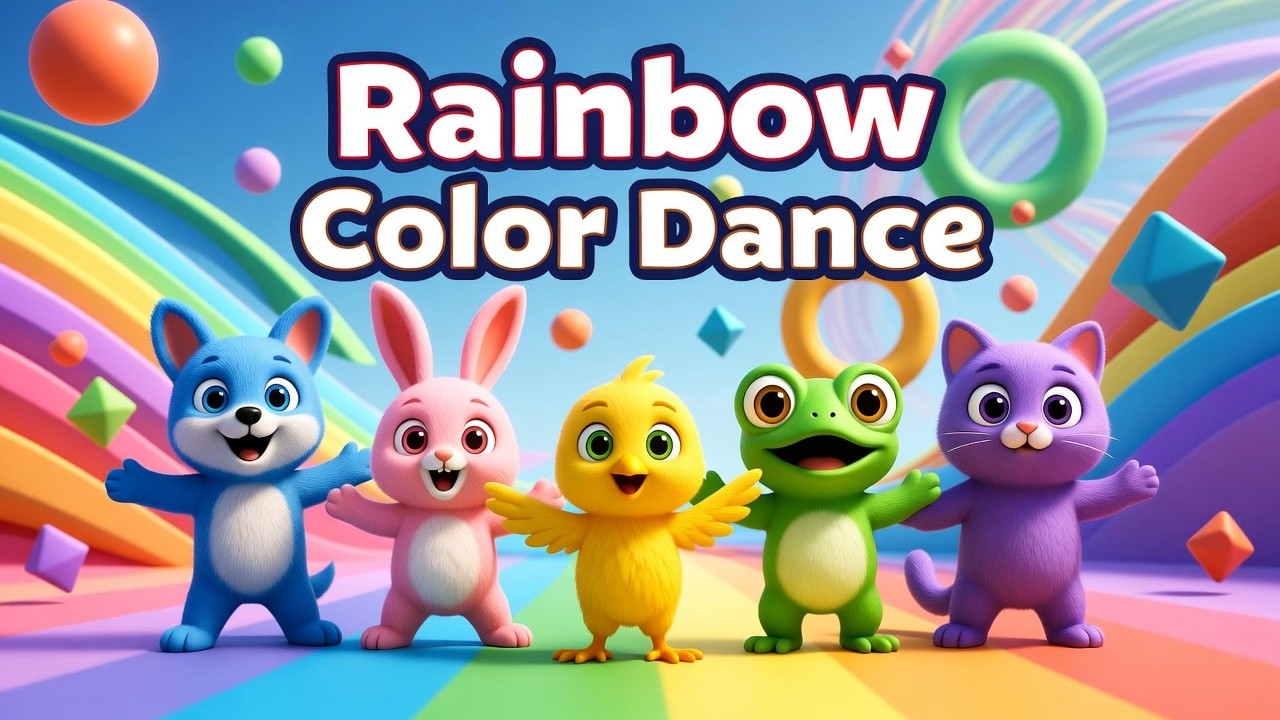 Fun Preschool Dance Music | Rainbow Color Dance Song