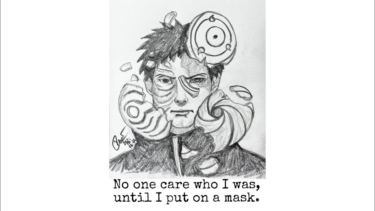 Obito Uchiha speed drawing/ time-lapse pencil sketch.