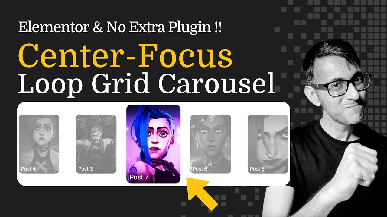 Center-Focus Loop Grid Carousel - Elementor!