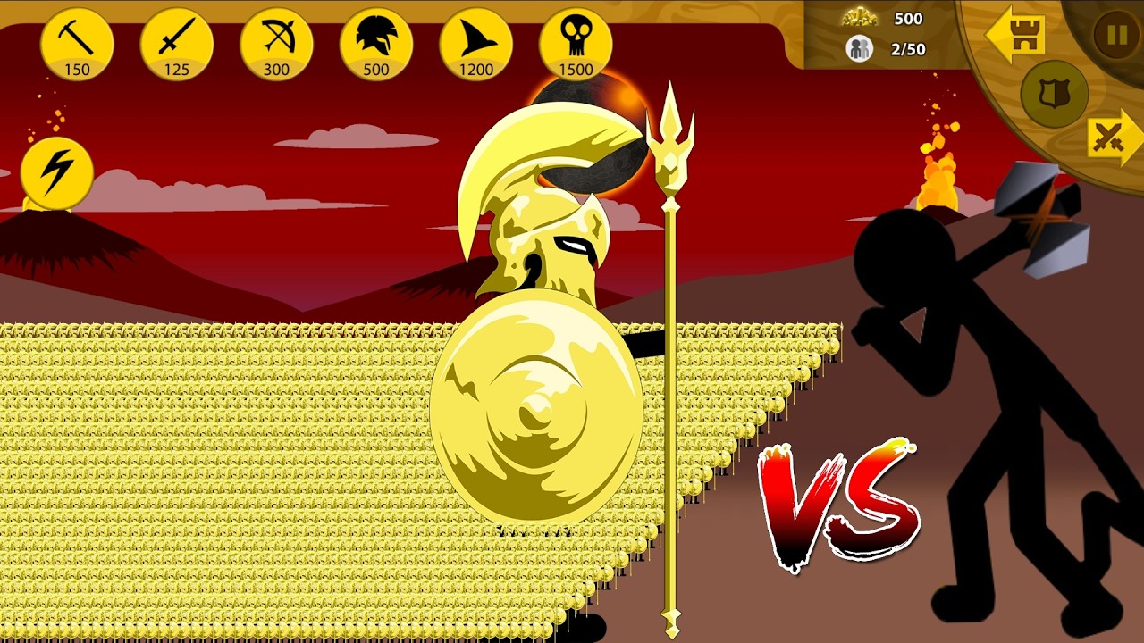 STICK WAR LEGACY | Army 9999 Spearton GOLD VS Army 9999 Giant LV 1 Basic🔥EPIC BATTLE