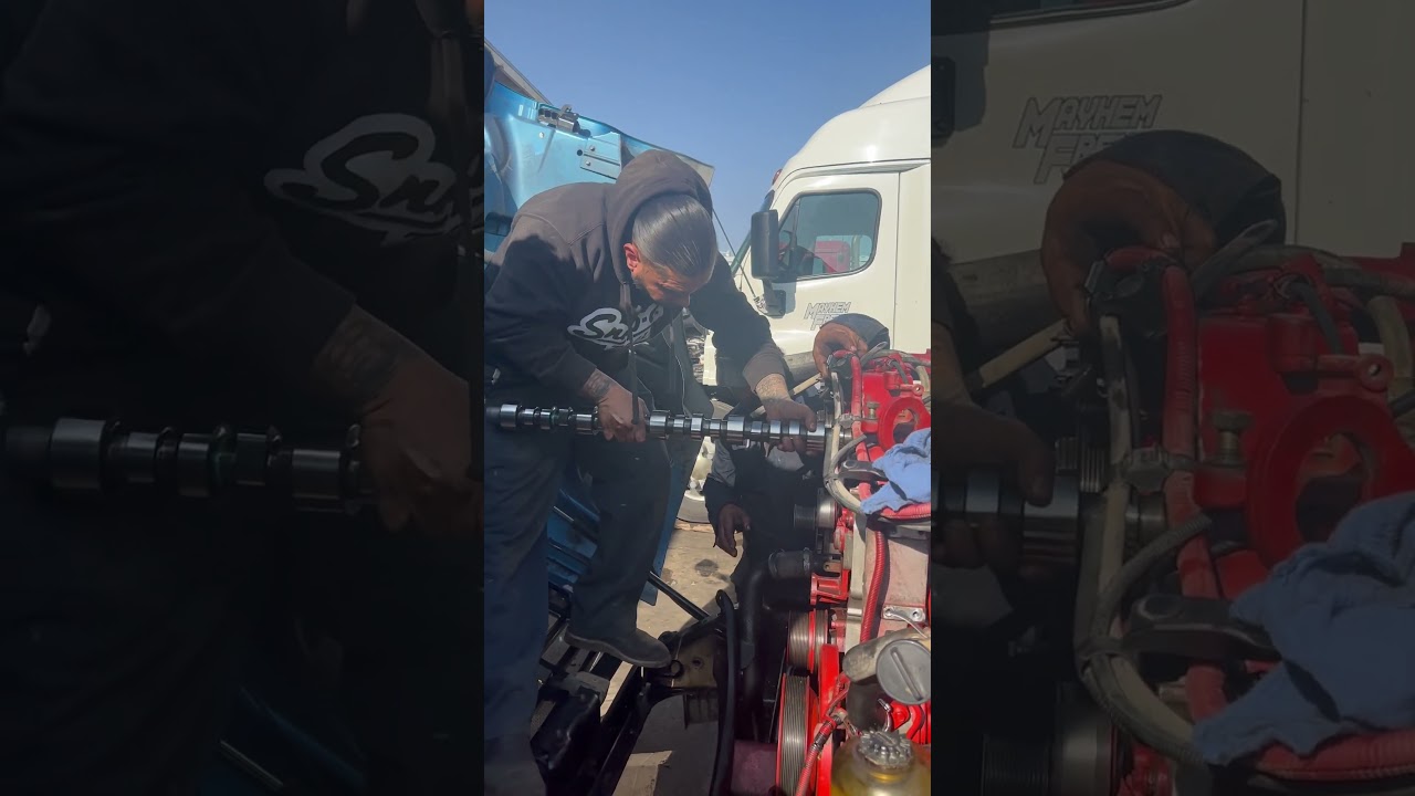 Cam installation. #cummins #bluecollar #mechanic #trucker #peterbilt #tools #diesel #freightliner
