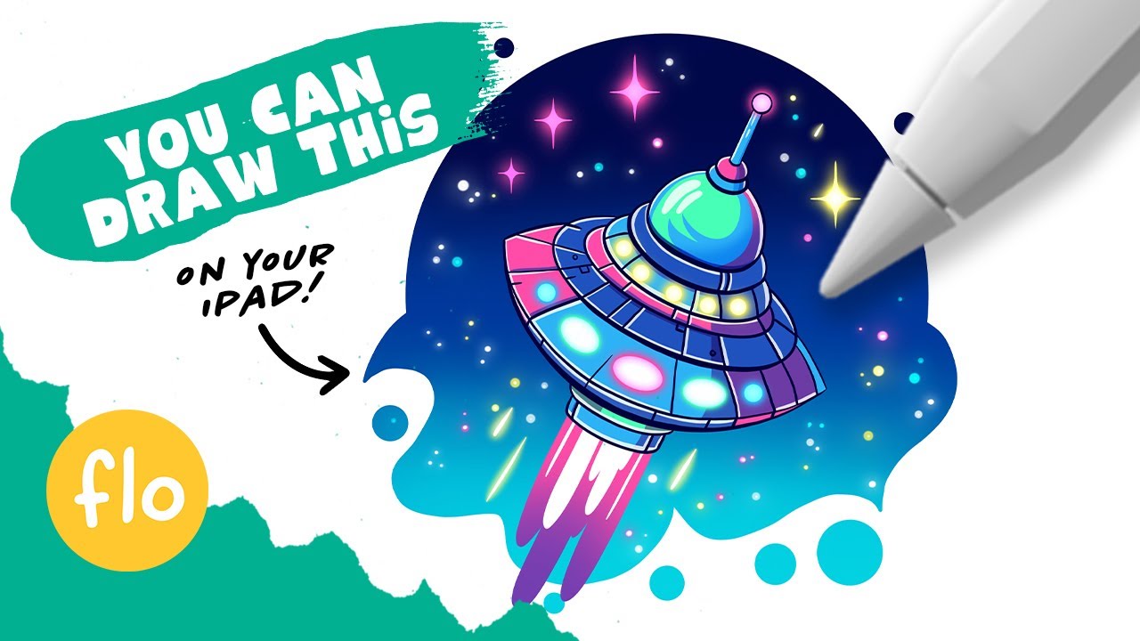 You Can Draw This Colorful UFO in Procreate - Easy Drawing Tutorial