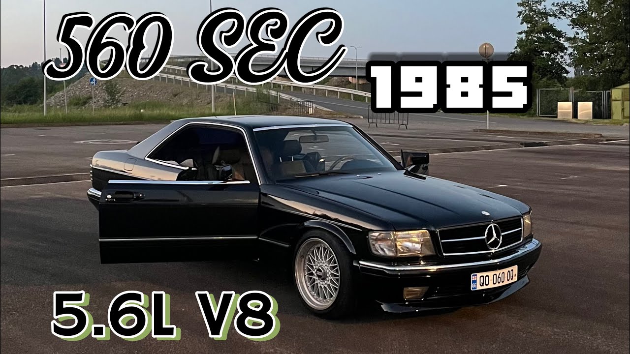 1985 Mercedes-Benz 560 SEC night driving POV