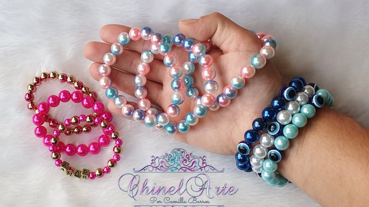 DIY: PULSEIRA DE PÉROLA,  /   nó no fio de silicone com arremate reforçado