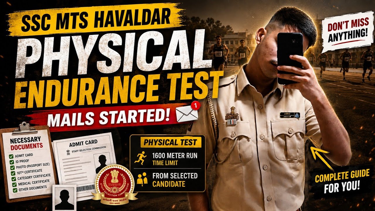 SSC MTS Havaldar Physical Test 2026 🔥 MAILS STARTED! | Documents + PET Details | Selected Candidates