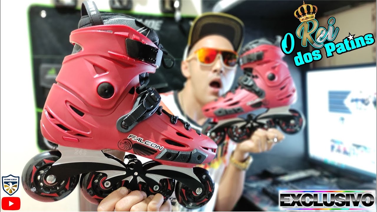 O REI 🦅👑 PATINS FALCON FLYING EAGLE F6S RED ESTÁ INCRIVEL - MERCADO LIVRE 🇧🇷😲