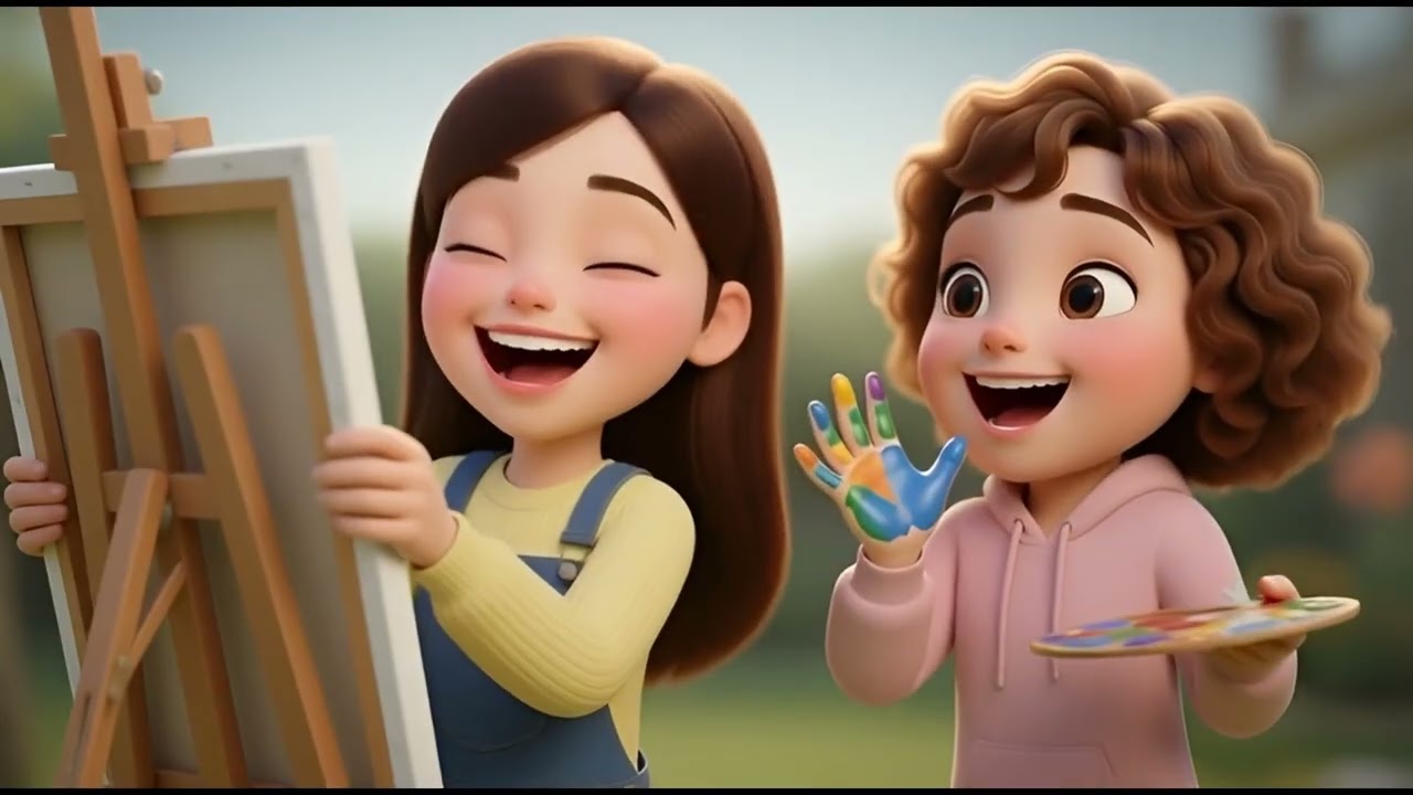 Painting and Smiling 🎨🎶 | Best Friends Art | Dancelya Kids
