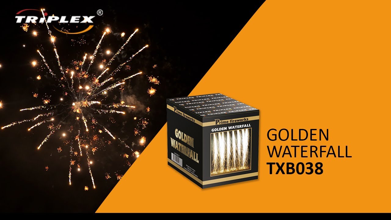 FAJERWERKI TXB038 16S 1'' BATERIA GOLDEN WATERFALL F2 TRIPLEX FIREWORKS