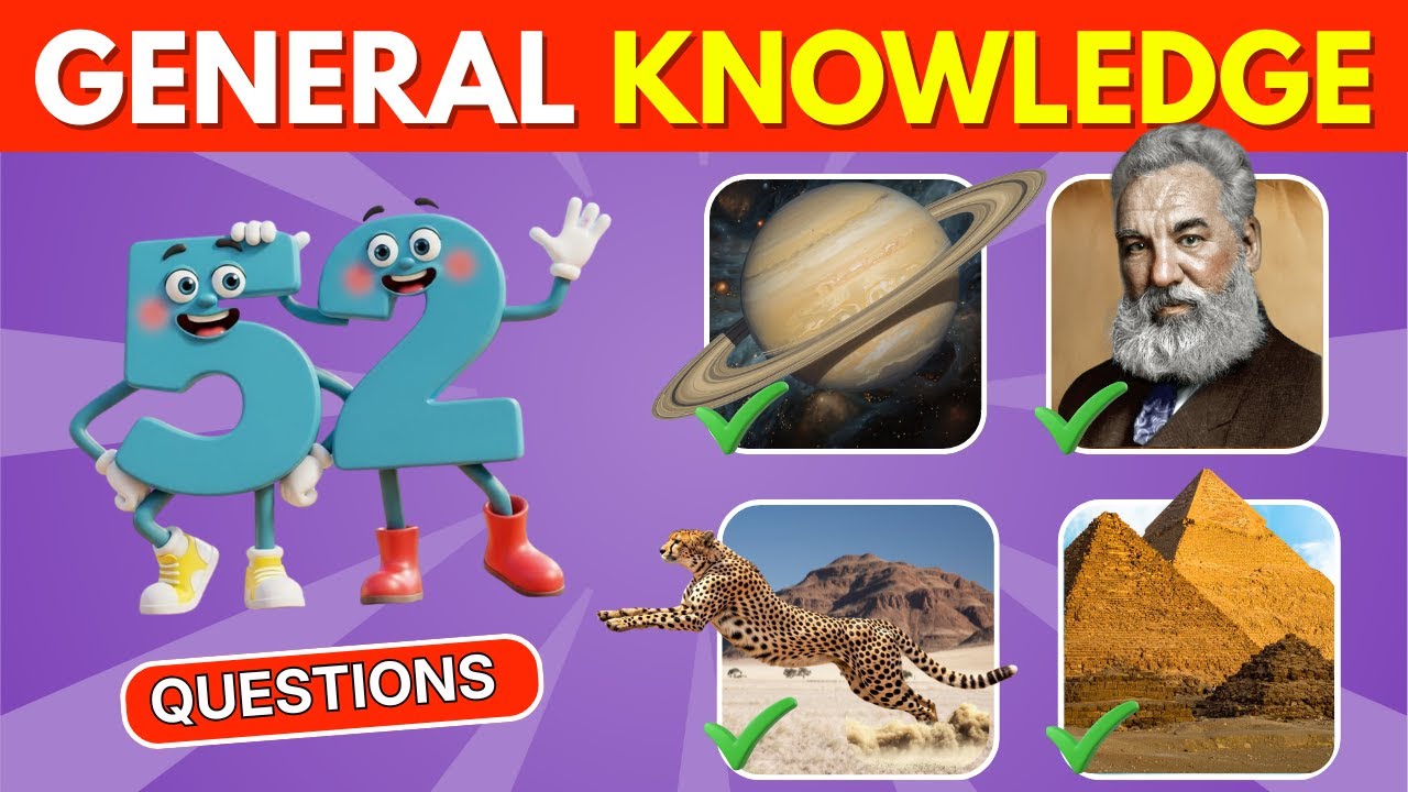 General knowledge Quiz!🧠 | 52 Questions Everyone Should Know – Do You?