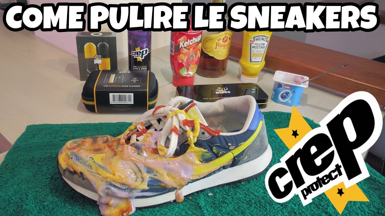 Come Pulire Le Sneakers! Test Prodotti CREP!!! Ketchup, Senape, Yogurt. Recensione / Review ITA