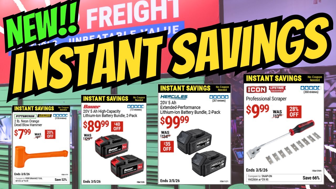 NEW Harbor Freight INSTANT SAVINGS!!