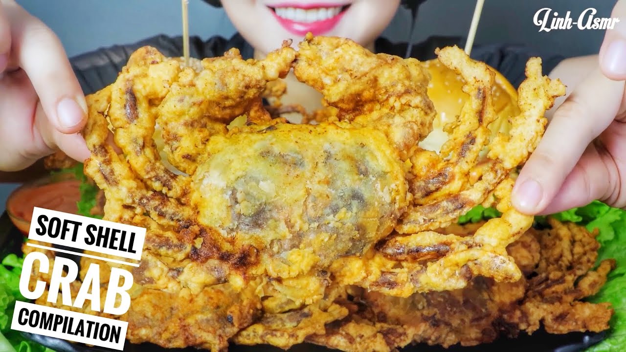 ASMR EATING SHOFT SHELL CRABS COMPILATION , EATING SOUNDS | LINH-ASMR
