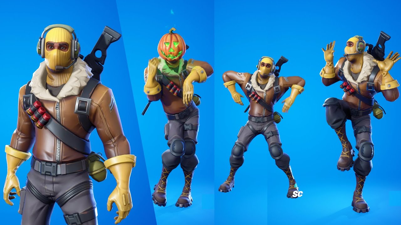 OG Raptor skin showcase with all popular emotes & dances | raptor skin combos