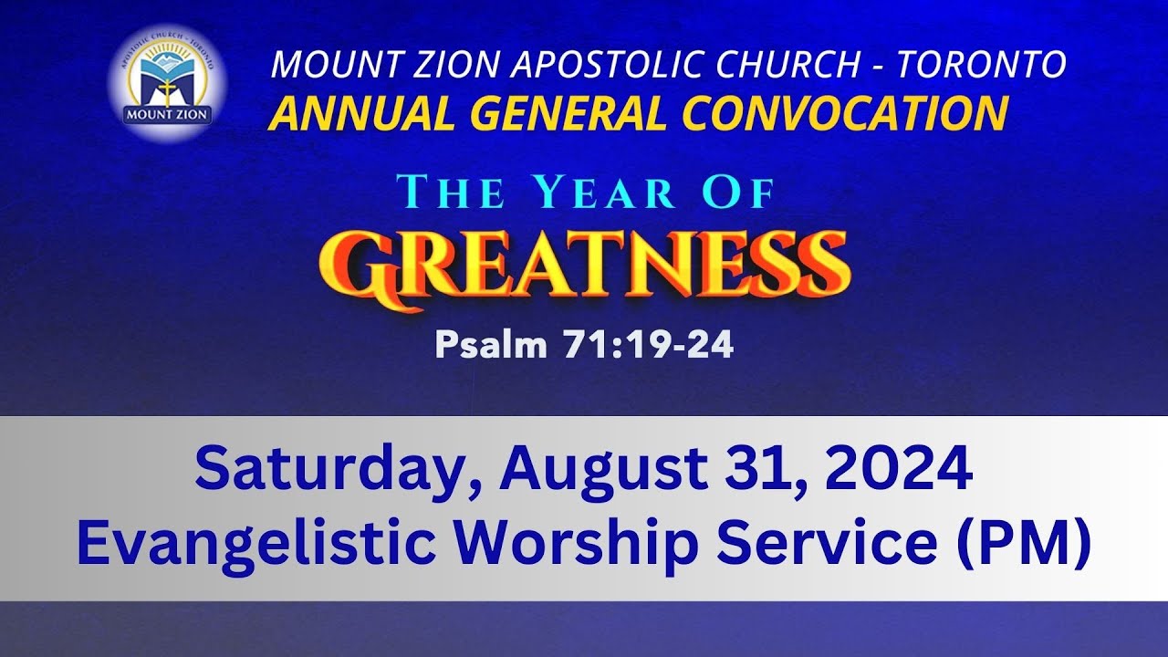 Annual General Convocation | Saturday (PM), August 31, 2024
