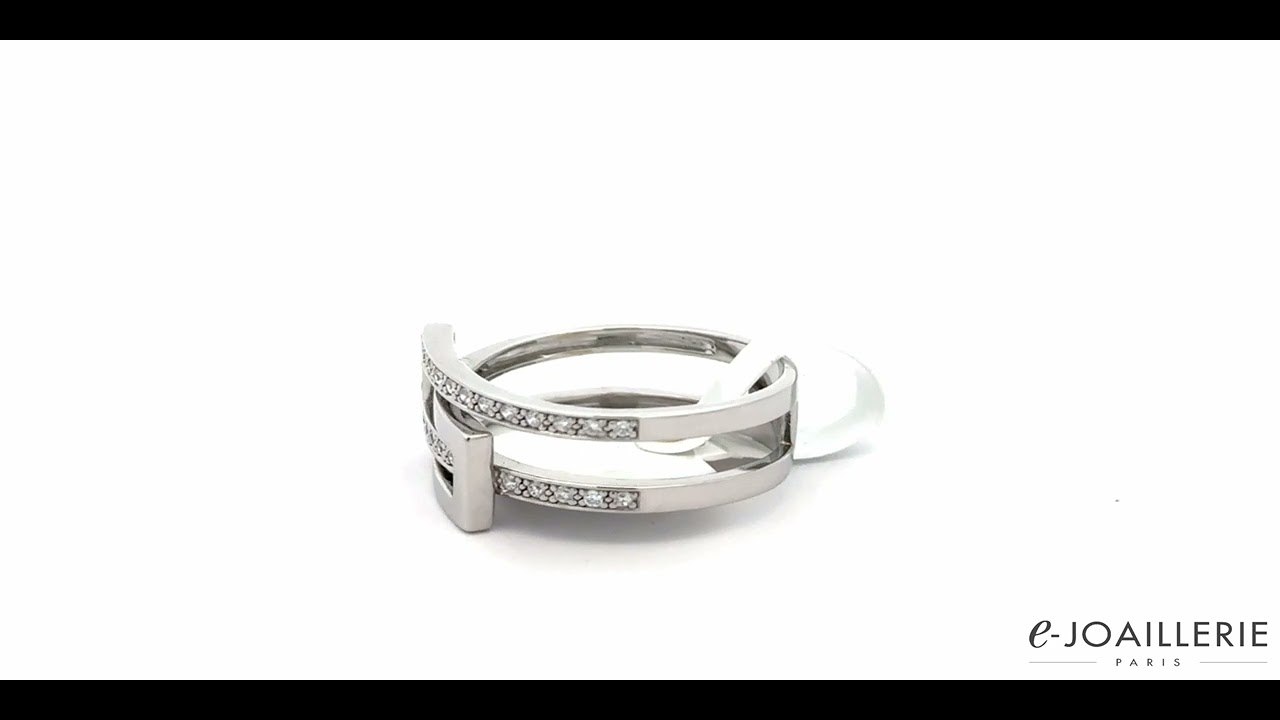 Bague or blanc 18 carats et diamants 0,13 carat