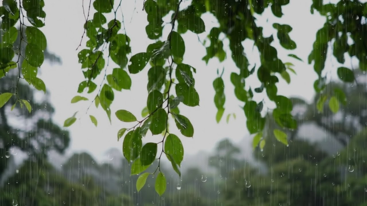 Relaxing Heavy Rain in the Forest | No Thunder, Sleep Better Tonight