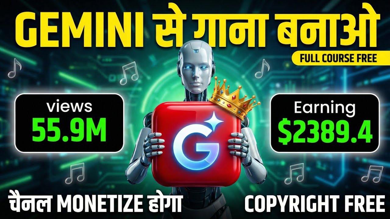 Gemini से 🎵 गाना कैसे बनाये | Gemini se Gana Kaise Banaye | Gemini new Update Create Free music 