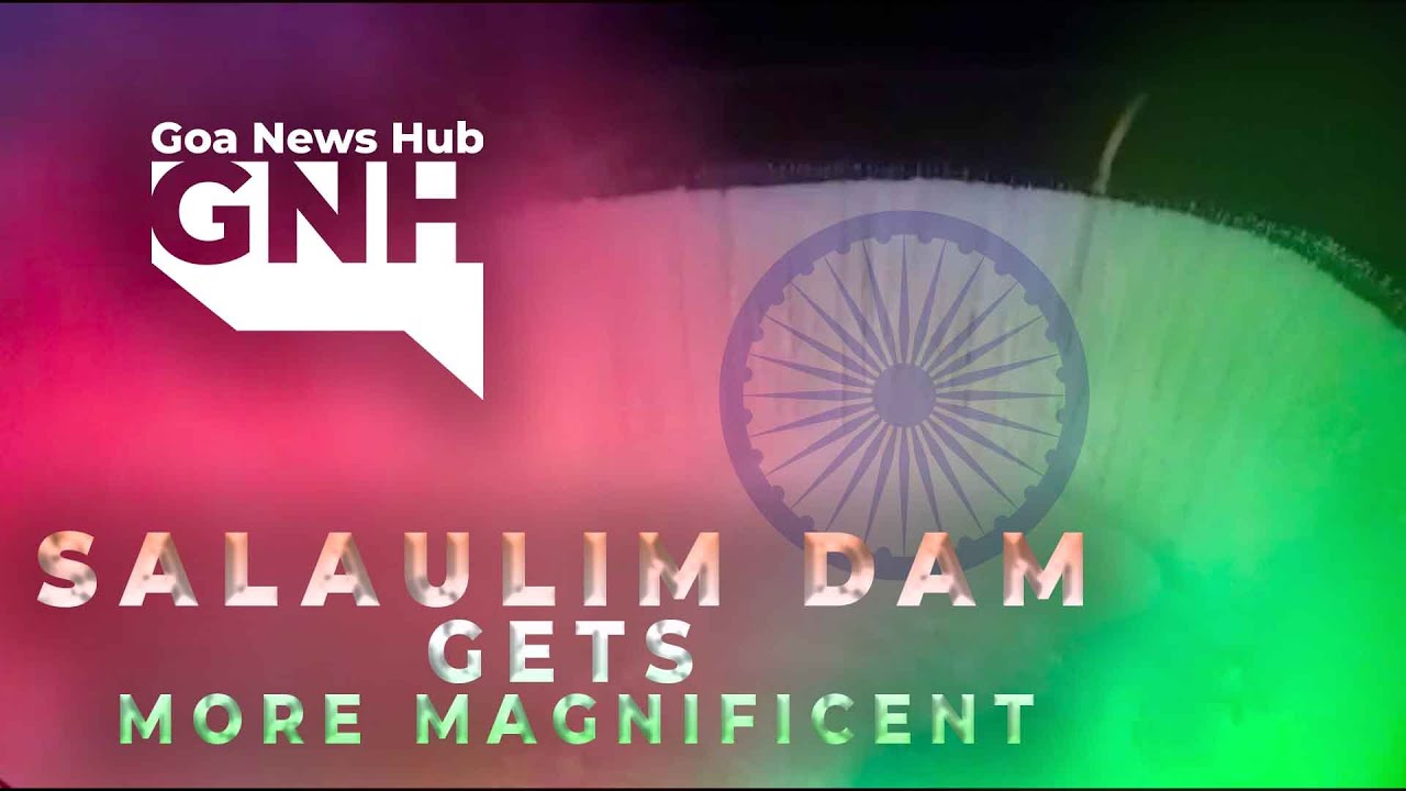 Selaulim dam was illuminated with tri colour on the occasion of #azadikaamritmahotsav2022