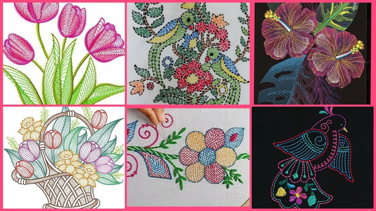 Beautiful Running Stitch Embroidery design Ideas/Sashiko Embroidery / Kantha Embroidery designs
